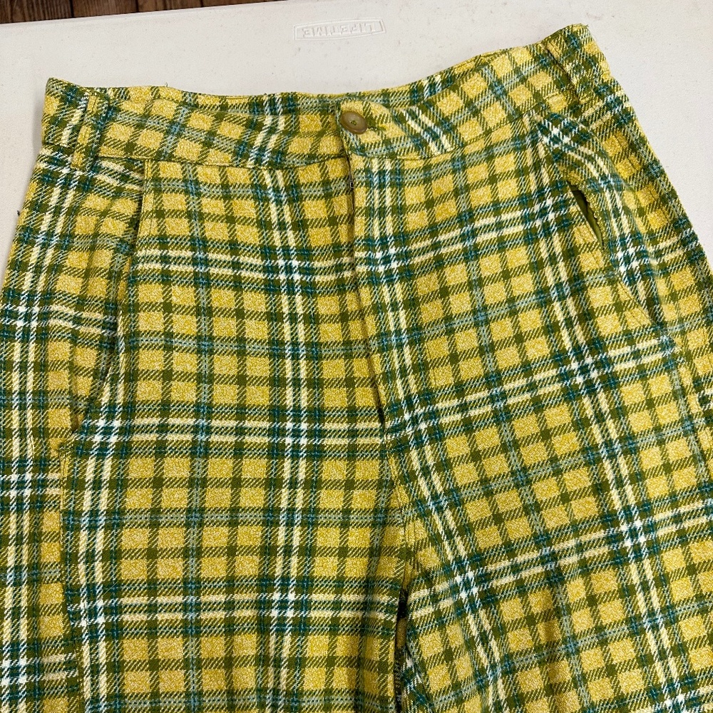 Free People plaid high waisted pants size 14